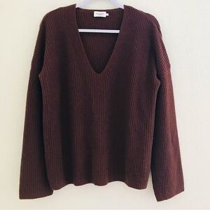 THE RESET R LABEL The Very V Wool/Cashmere Sweater Brown